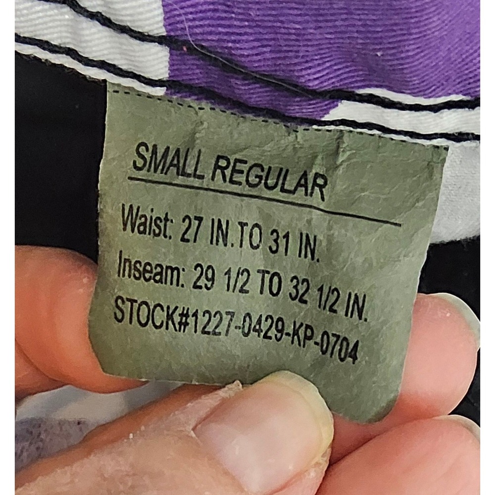 Rothco Cargo Pants Women Small 27 X 30 Purple Camo parachute Vtg Y2K 90s Baggie - Picture 12 of 12